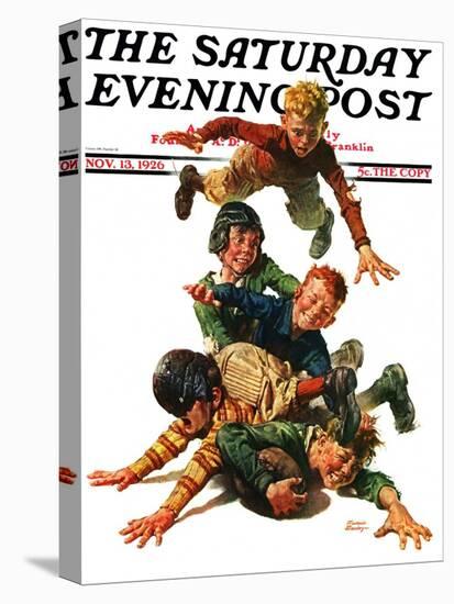 "Tackle," Saturday Evening Post Cover, November 13, 1926-Frederic Stanley-Premier Image Canvas