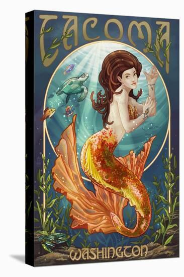 Tacoma, Washington - Mermaid-Lantern Press-Stretched Canvas