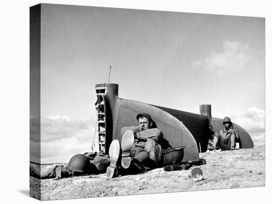 Tail Section of a Damaged P 38 Fighter Plane in the Desert During Allied North Africa Campaign WWII-Margaret Bourke-White-Premier Image Canvas