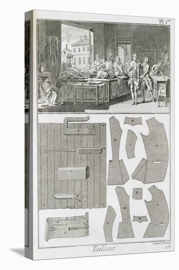 Tailor's Workshop and Patterns, from the 'Encyclopedie Des Sciences et Metiers' by Denis Diderot-null-Premier Image Canvas