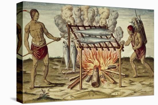 Taino Natives Cooking Fish-null-Premier Image Canvas