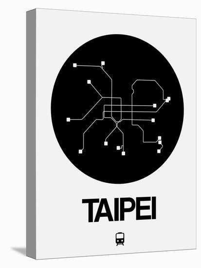 Taipei Black Subway Map-NaxArt-Stretched Canvas