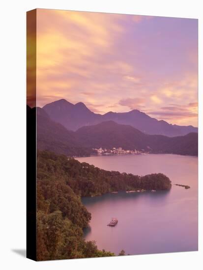 Taiwan, Nantou, View of Sun Moon Lake at Sunset-Jane Sweeney-Premier Image Canvas