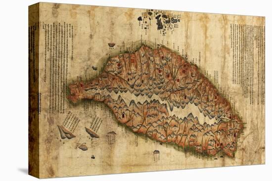 Taiwan - Panoramic Map-Lantern Press-Stretched Canvas