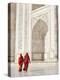Taj Mahal, UNESCO World Heritage Site, Women in Colourful Saris, Agra, Uttar Pradesh State, India,-Gavin Hellier-Premier Image Canvas