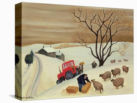 Taking Hay to the Sheep by Tractor-Margaret Loxton-Premier Image Canvas