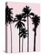 Tall Palms Black on Pink I-Mia Jensen-Stretched Canvas