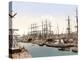 Tall Ships and Barges Docking at Hamburg, Pub. C.1895-null-Premier Image Canvas