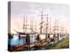 Tall Ships Mooring in the Harbour, Hamburg, Pub. C.1895-null-Premier Image Canvas