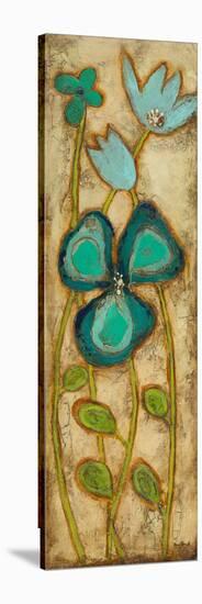 Tall Turquoise Blooms III-Anne Hempel-Stretched Canvas