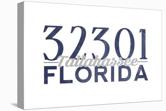 Tallahassee, Florida - 32301 Zip Code (Blue)-Lantern Press-Stretched Canvas