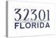 Tallahassee, Florida - 32301 Zip Code (Blue)-Lantern Press-Stretched Canvas