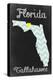 Tallahassee, Florida - Chalkboard State Heart-Lantern Press-Stretched Canvas