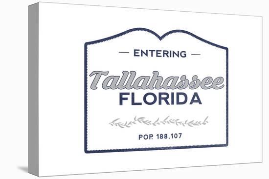 Tallahassee, Florida - Now Entering (Blue)-Lantern Press-Stretched Canvas