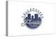 Tallahassee, Florida - Skyline Seal (Blue)-Lantern Press-Stretched Canvas