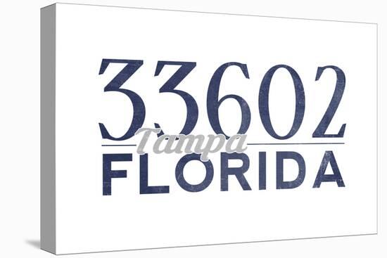 Tampa, Florida - 33602 Zip Code (Blue)-Lantern Press-Stretched Canvas