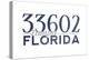 Tampa, Florida - 33602 Zip Code (Blue)-Lantern Press-Stretched Canvas