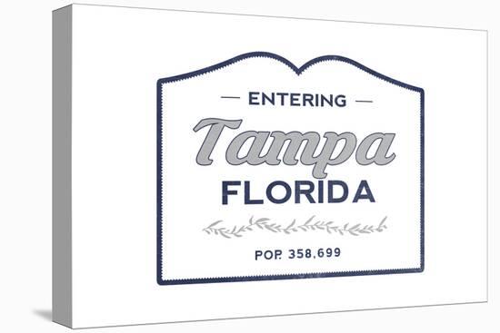 Tampa, Florida - Now Entering (Blue)-Lantern Press-Stretched Canvas