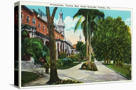 Tampa, Florida - Tampa Bay Hotel Promenade Scene-Lantern Press-Stretched Canvas