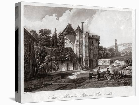 Tancarville Castle. (Engraving, Ca. 1840)-French School-Premier Image Canvas