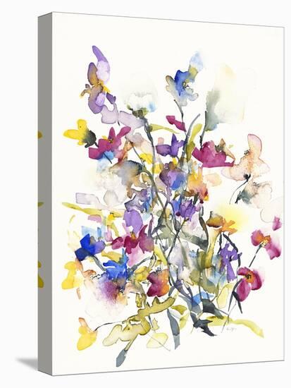 Tangled Pansies-Karin Johannesson-Stretched Canvas
