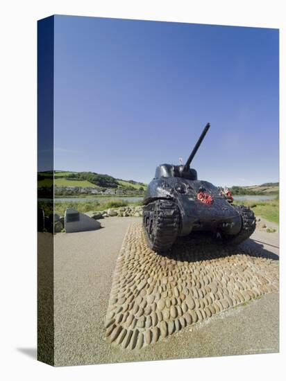 Tank Commemorating D-Day Rehearsals, Slapton Sands, Slapton Ley, South Hams, Devon, England-David Hughes-Premier Image Canvas