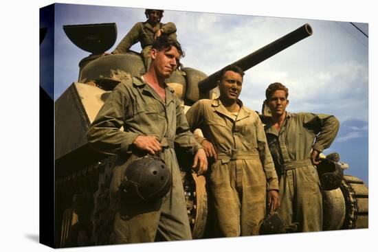 Tank Crew Leaning on M-4 Tank, Ft. Knox, Ky.-null-Premier Image Canvas