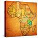 Tanzania on Actual Map of Africa-michal812-Stretched Canvas