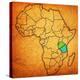 Tanzania on Actual Map of Africa-michal812-Stretched Canvas