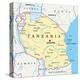 Tanzania Political Map-Peter Hermes Furian-Stretched Canvas