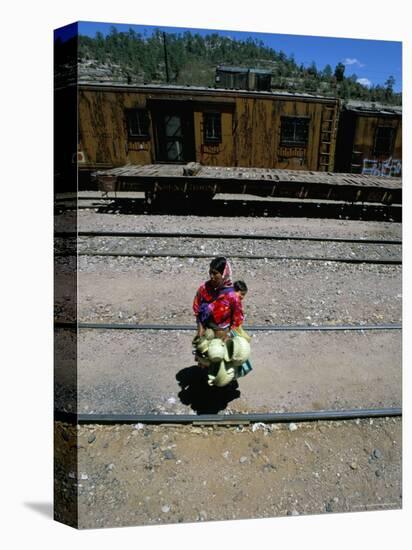 Tarahumara Indian Mother and Child, Copper Canyon Train, Mexico, North America-Oliviero Olivieri-Premier Image Canvas