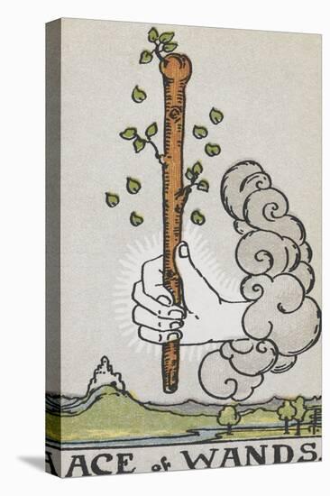 Tarot Card With a White Hand Holding a Large Wand With a Cloud Of Smoke-Arthur Edward Waite-Premier Image Canvas