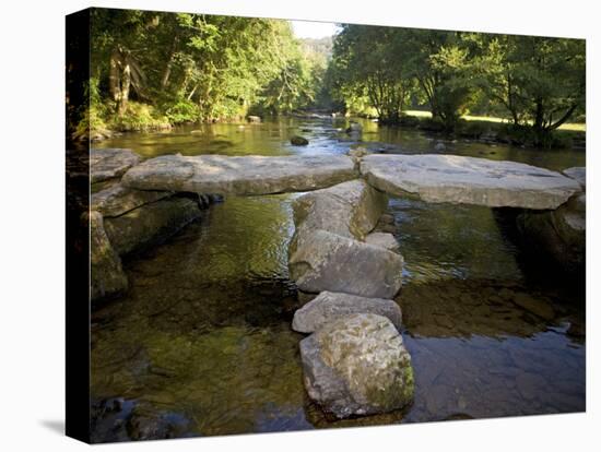 Tarr Steps a Prehistoric Clapper Bridge across the River Barle in Exmoor National Park, England-Mark Hannaford-Premier Image Canvas
