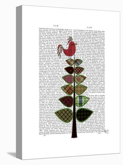 Tartan Tree Illustration-Fab Funky-Stretched Canvas