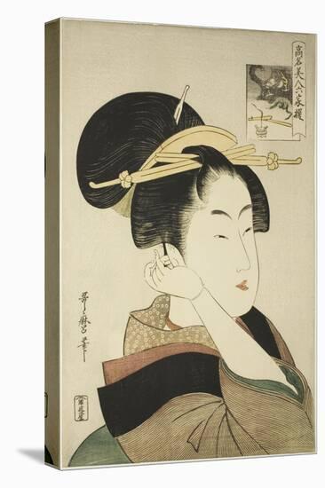 Tatsumi Roko, from the Series Renowned Beauties Likened to the Six Immortal Poets, C.1794-96-Kitagawa Utamaro-Premier Image Canvas