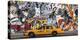 Taxi and mural painting in Soho, NYC-Michel Setboun-Stretched Canvas