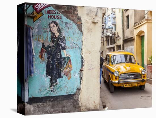 Taxi and Street Scene, Kolkata (Calcutta), West Bengal, India-Peter Adams-Premier Image Canvas