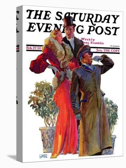 "Taxi!," Saturday Evening Post Cover, February 27, 1932-John LaGatta-Premier Image Canvas