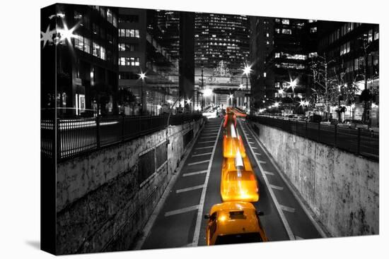 Taxi Timelapse NYC-null-Stretched Canvas