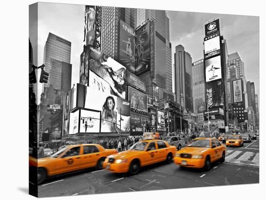 Taxis in Times Square, NYC-Vadim Ratsenskiy-Stretched Canvas