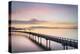 Taylor Dock Boardwalk during twilight afterglow, Boulevard Park Bellingham, Washington State-Alan Majchrowicz-Premier Image Canvas