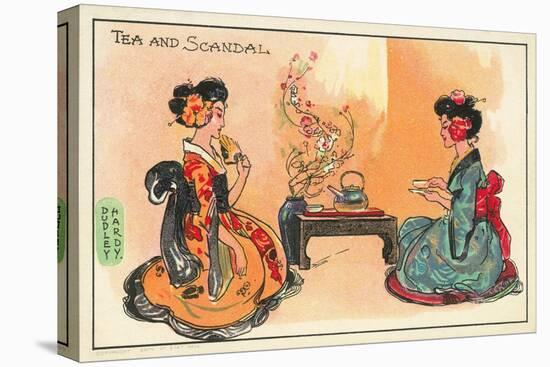 Tea and Scandal: Two Japanese Women Drinking Tea (Colour Litho)-Dudley Hardy-Premier Image Canvas