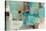 Teal and Aqua Reflections V2-Silvia Vassileva-Stretched Canvas