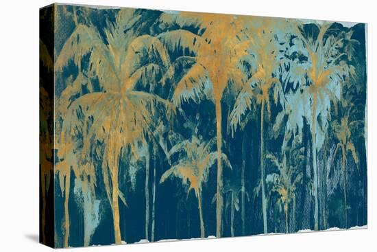 Teal and Gold Palms-Patricia Pinto-Stretched Canvas