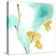 Teal and Ochre Ginko I-June Vess-Stretched Canvas