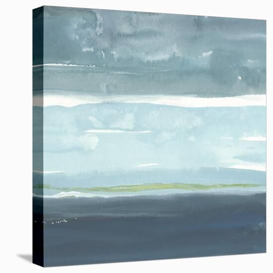 Teal Horizon II-Rob Delamater-Stretched Canvas