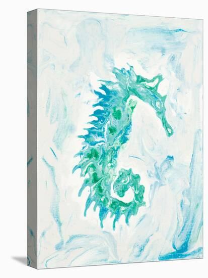 Teal Seahorse-Ajoya Grace-Stretched Canvas