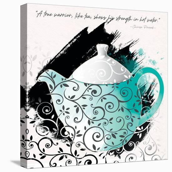 Teal Tea 1-Savannah Miller-Stretched Canvas