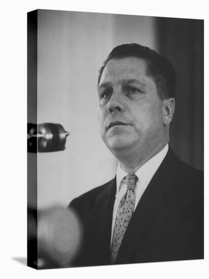 Teamsters Union Leader James R. Hoffa Speaking at a Meeting-null-Premier Image Canvas