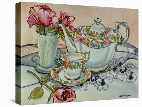 Teatime with Roses and a Cutwork Cloth-Joan Thewsey-Premier Image Canvas